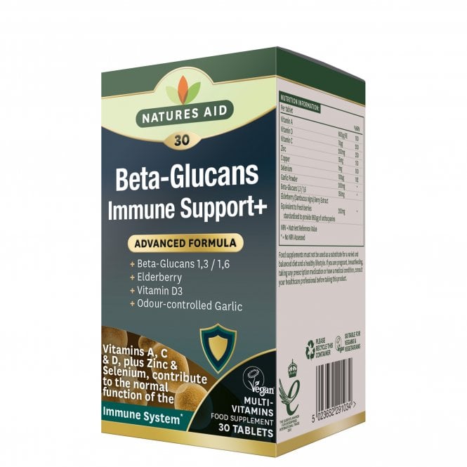 Natures Aid Beta Glucans Immune Support + 30tabs - Earthfare Supermarket - 5023652291034