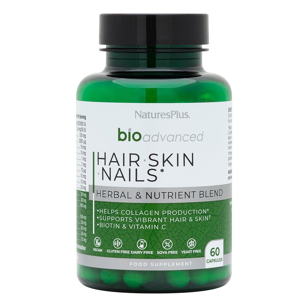 Natures Plus Bio Advanced Hair Skin & Nails 60 Caps - Earthfare Supermarket - 09746708053