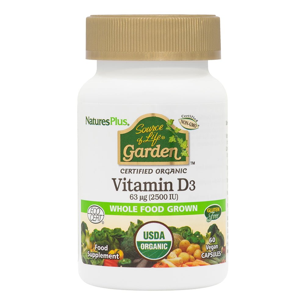 Natures Plus Sol Garden Organic Vit D3 2500Iu Cap 60 - Earthfare Supermarket - 097467307285