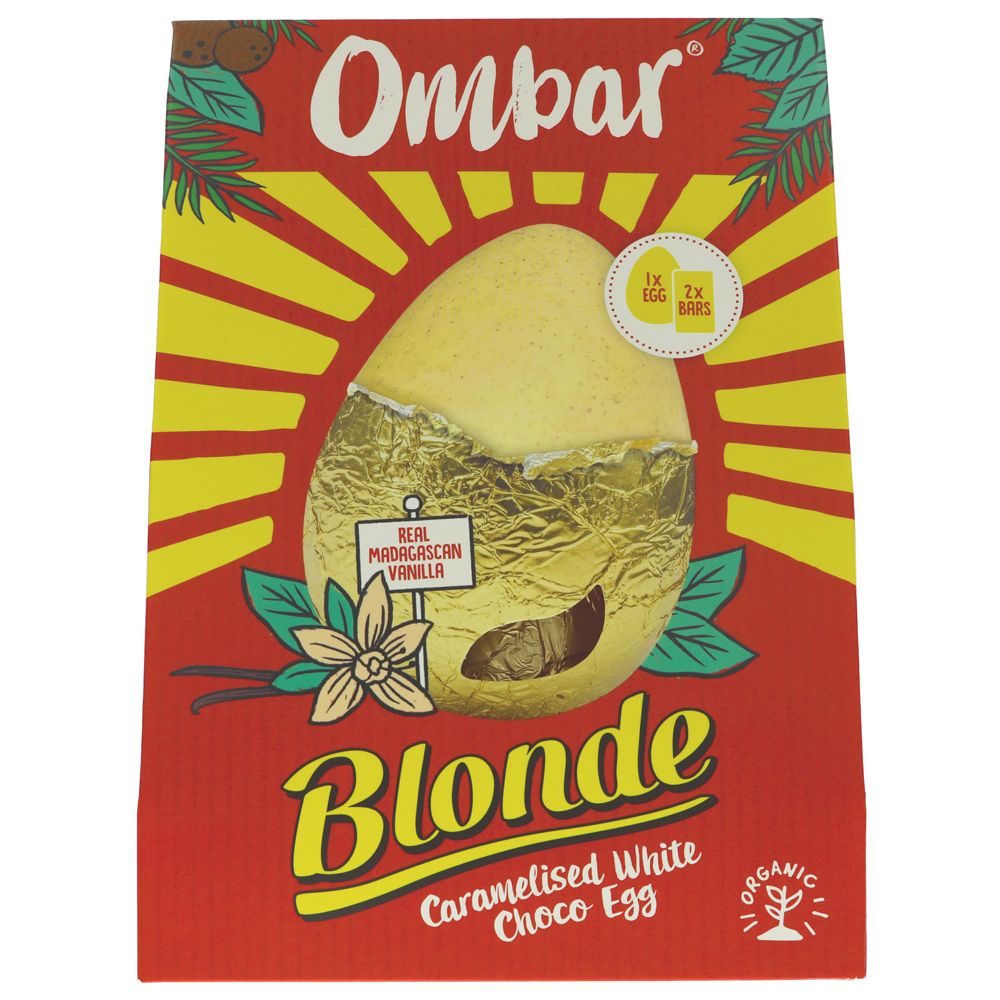 Ombar Blonde Caramelised White Choco Easter Egg 2.16g - Earthfare Supermarket - 5060102662815
