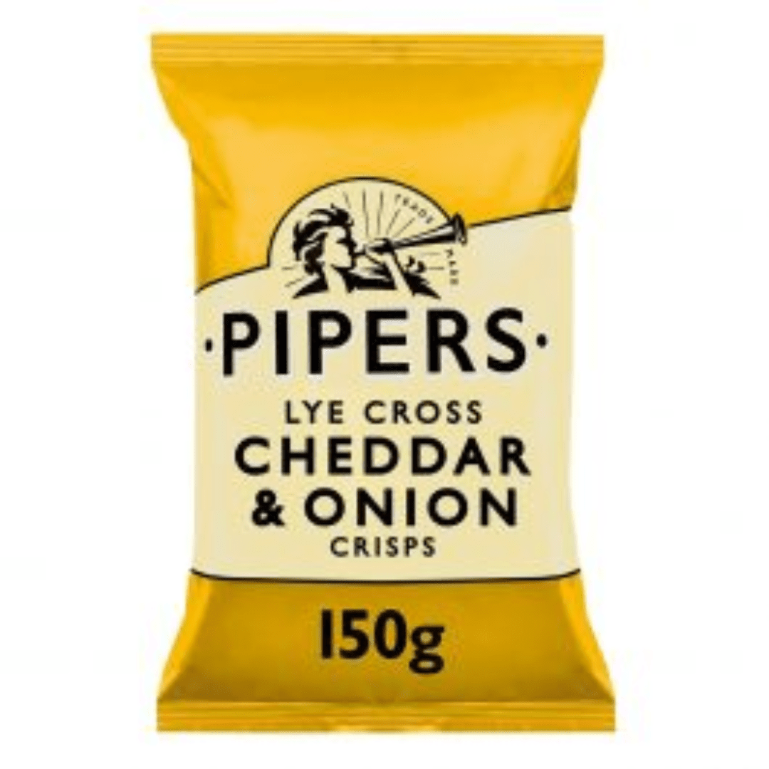 Pipers Wild Lye Cross Cheddar & Onion Crisps - Earthfare Supermarket - 5033060100057