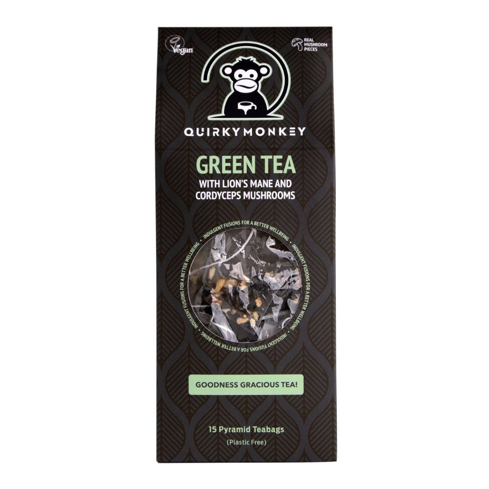 Quirky Monkey Green Tea with Lion's Mane & Cordyceps - Earthfare Supermarket - 5070002037569