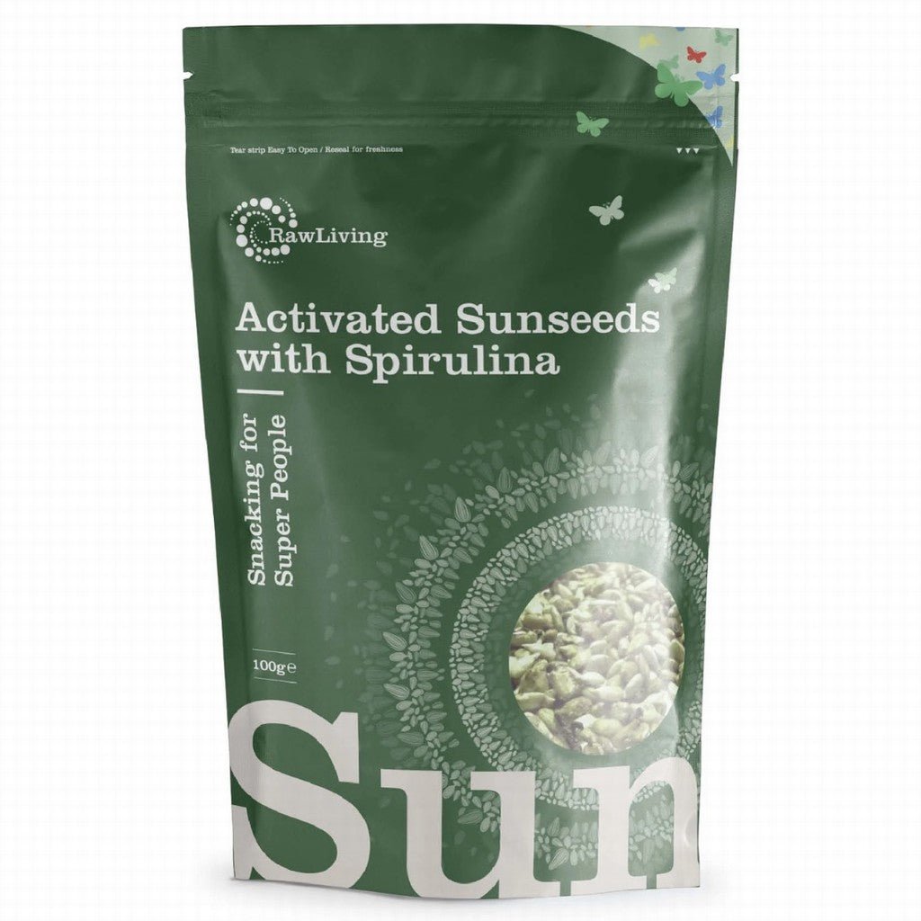 Raw Living Activated Sunseeds with Spiirulina 100g - Earthfare Supermarket - 5060116152074