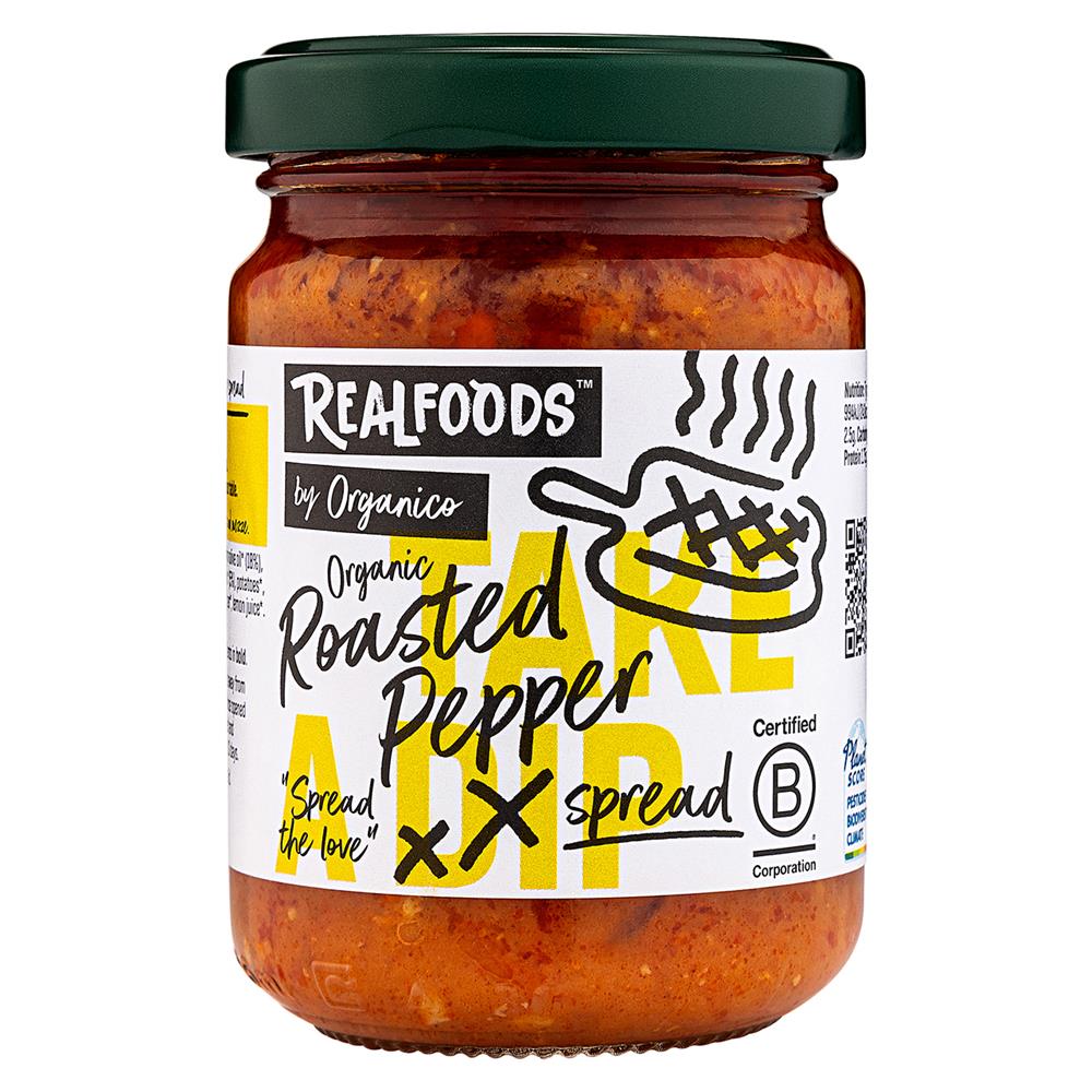 Realfoods Organic Roasted Pepper Spread 140g - Earthfare Supermarket - 5034210521456
