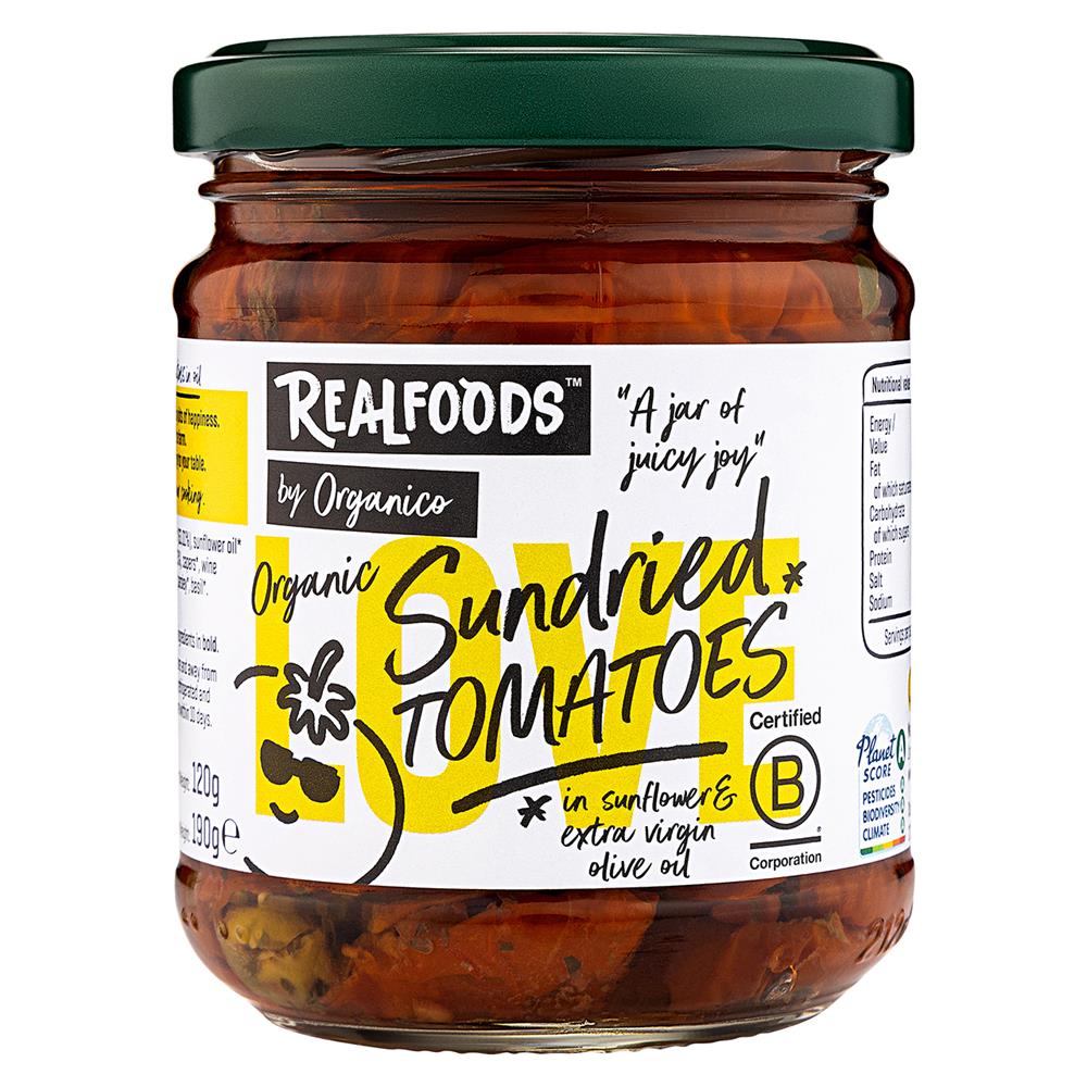Realfoods Organic Sundried Tomato 190g - Earthfare Supermarket - 5034210130054