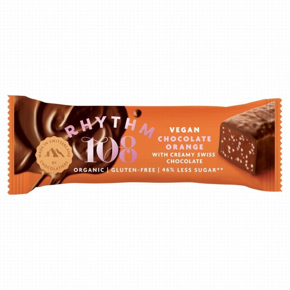 Rhythm 108 Organic Swiss Chocolate Orange Bar - Earthfare Supermarket - 7640155340953