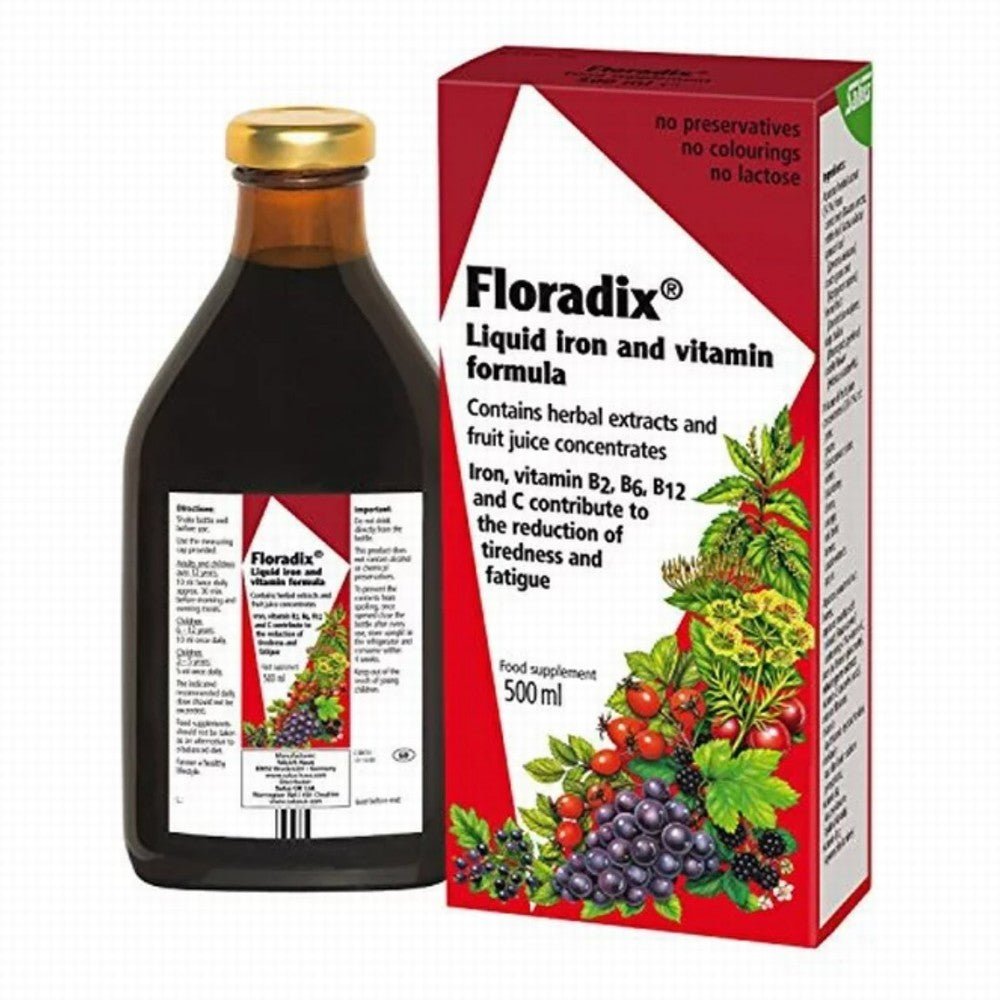 Salus Floradix Liquid Iron Formula 500ML - Earthfare Supermarket - 4004148047503