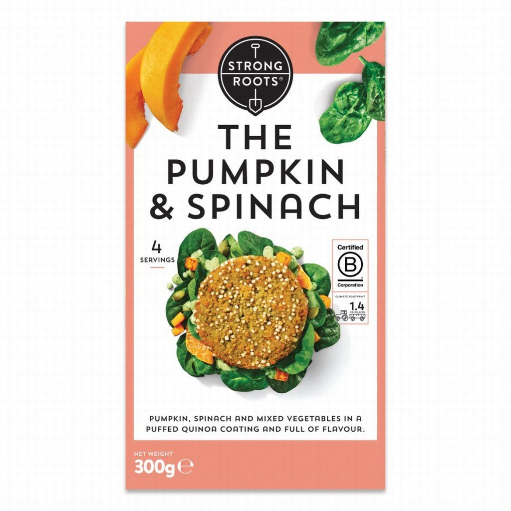 Strong Roots Pumpkin & Spinach Burgers - Earthfare Supermarket - 5391528181070