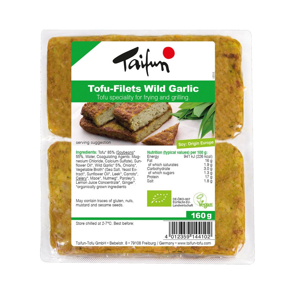 Taifun Organic Tofu Filets Wild Garlic - Earthfare Supermarket - 4012359144102