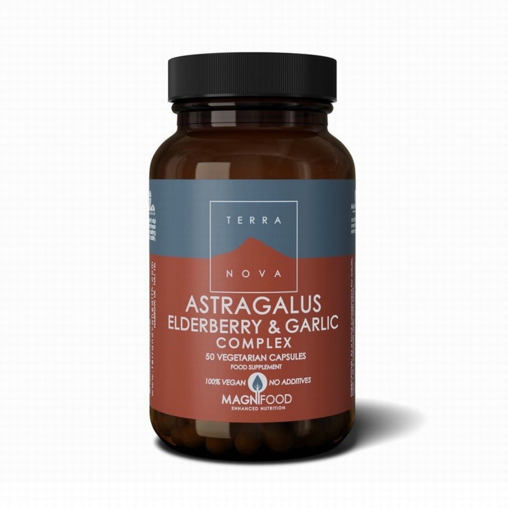 Terranova Astragalus Elderberry & Garlic Complex 50Caps - Earthfare Supermarket - 5060203791773