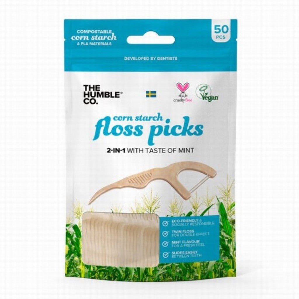 The Humble Co. Corn Starch Floss Picks Taste Of Mint - Earthfare Supermarket - 7350075692734