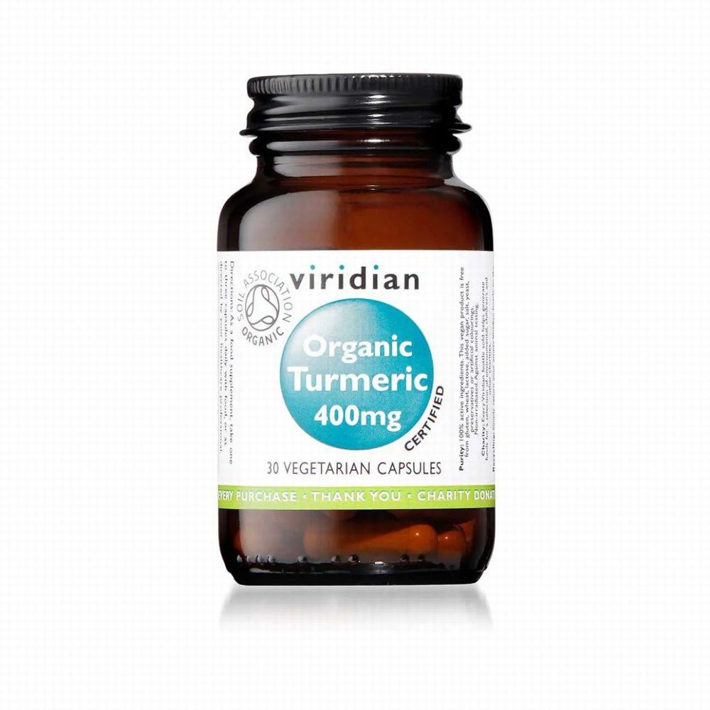 Viridian Organic Turmeric 400Mg 30Caps - Earthfare Supermarket - 5060003599654