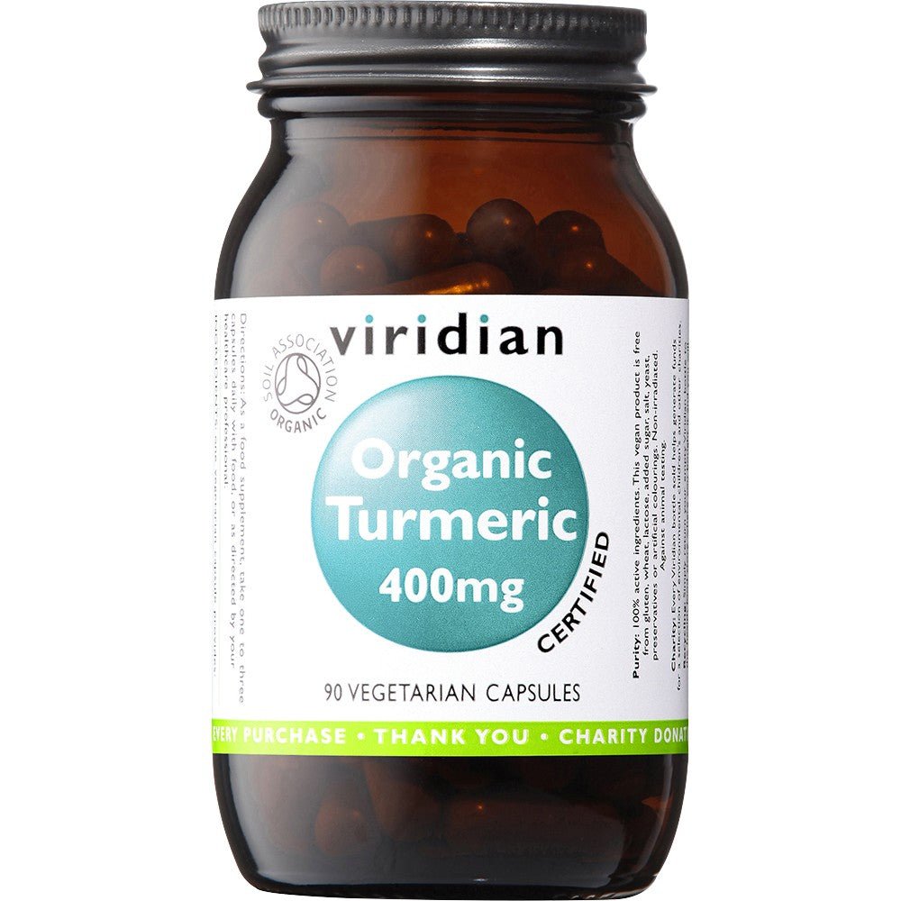 Viridian Organic Turmeric 400Mg 90Caps - Earthfare Supermarket - 5060003599678