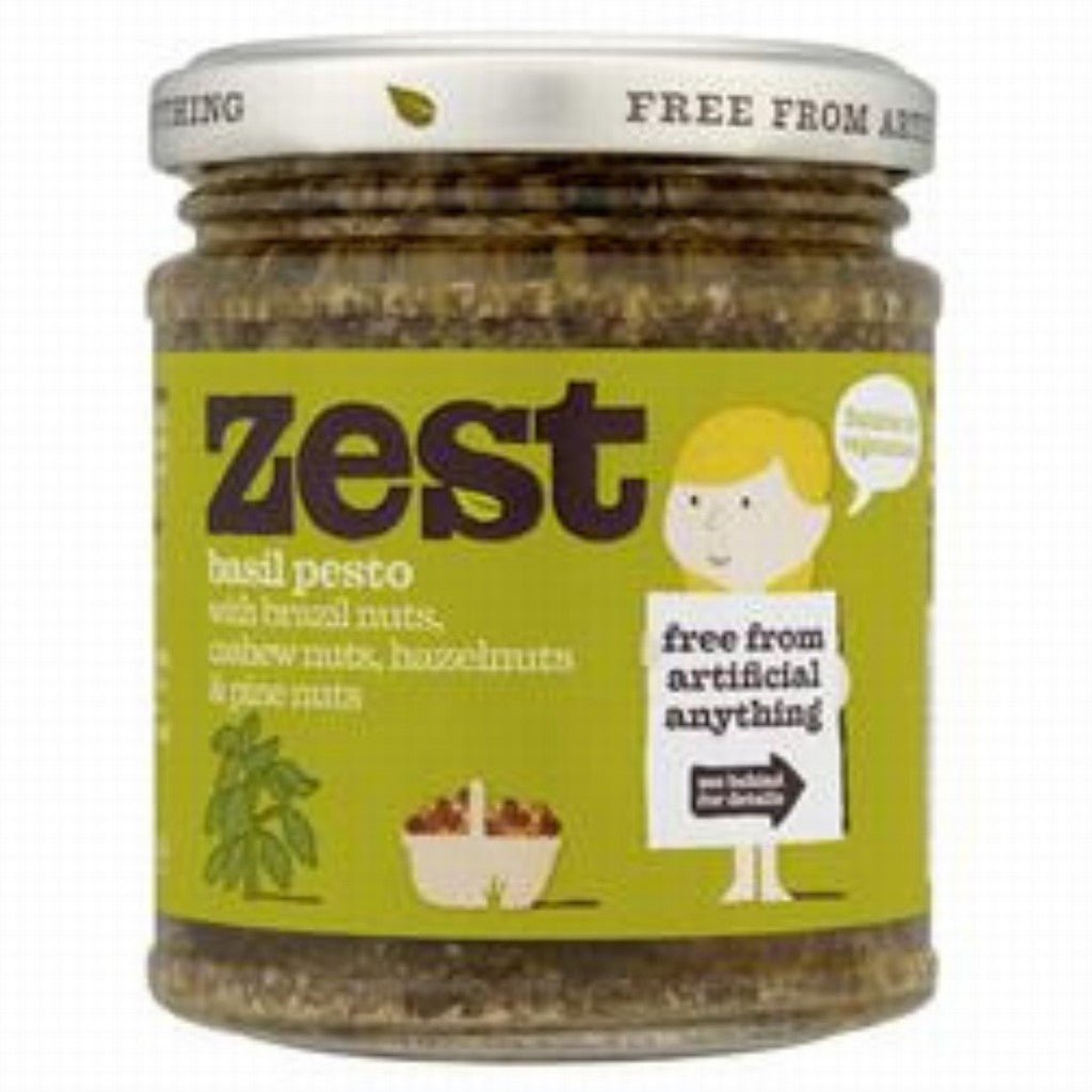 Zest Foods Vegan Basil Pesto 165G - Earthfare Supermarket - 5010338223533