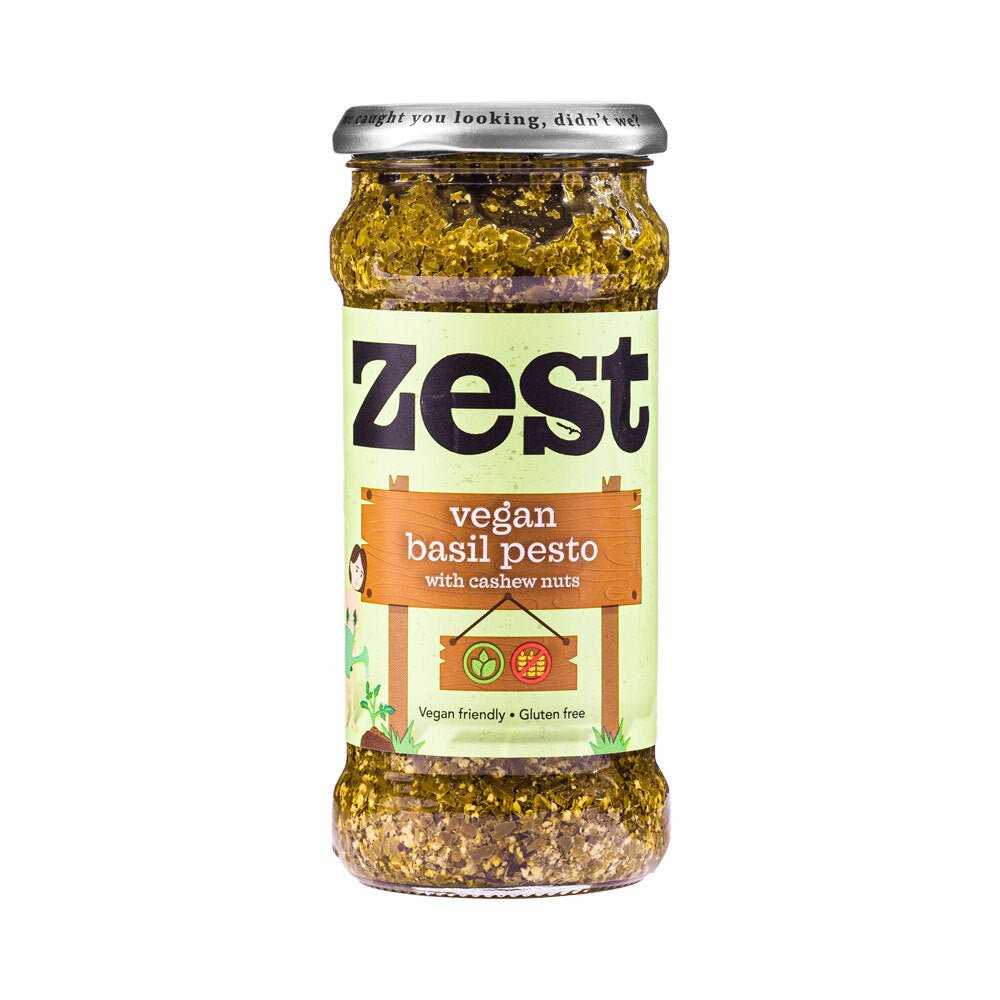 Zest Vegan Basil Pesto 340G - Earthfare Supermarket - 5010338223519