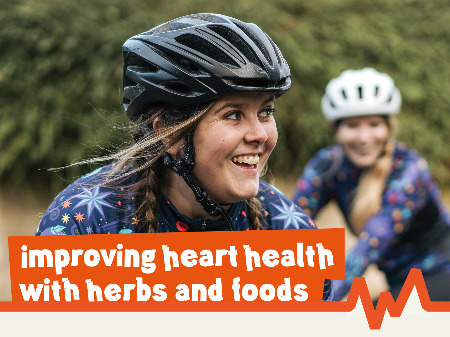 Cycling image to support article: Improving heart health with food and herbs