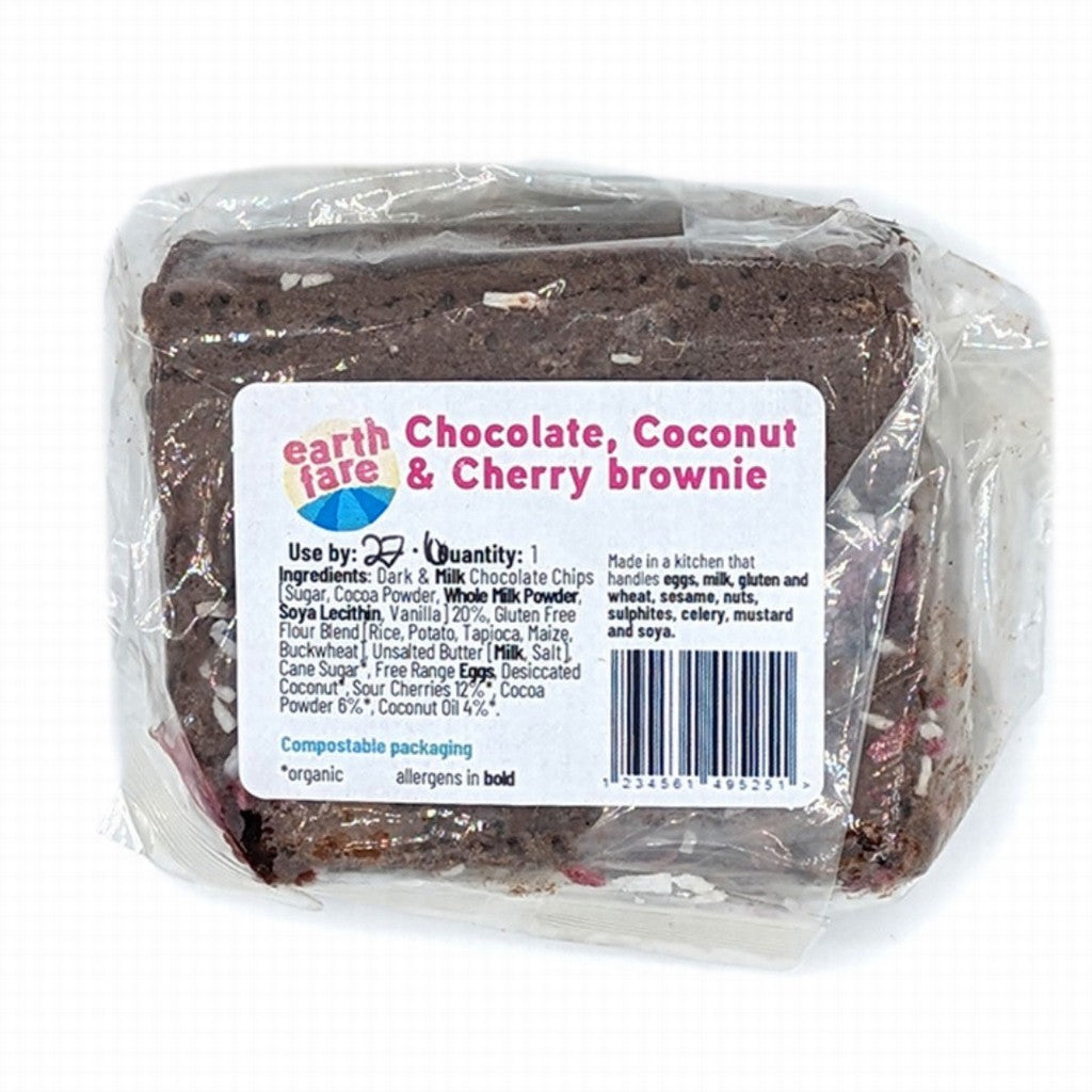 Earthfare Chocolate Cherry & Coconut Brownie