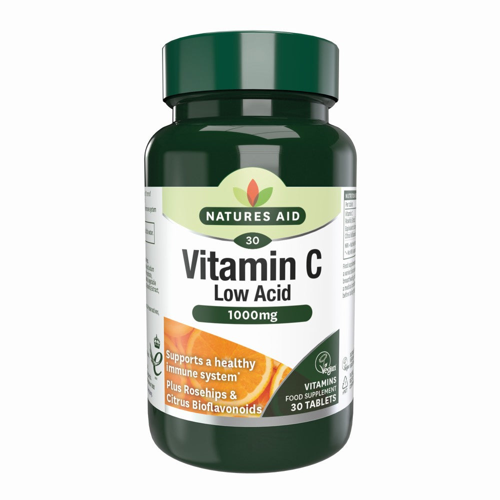 Natures Aid Low Acid Vitamin C 1000mg - 30 tablets