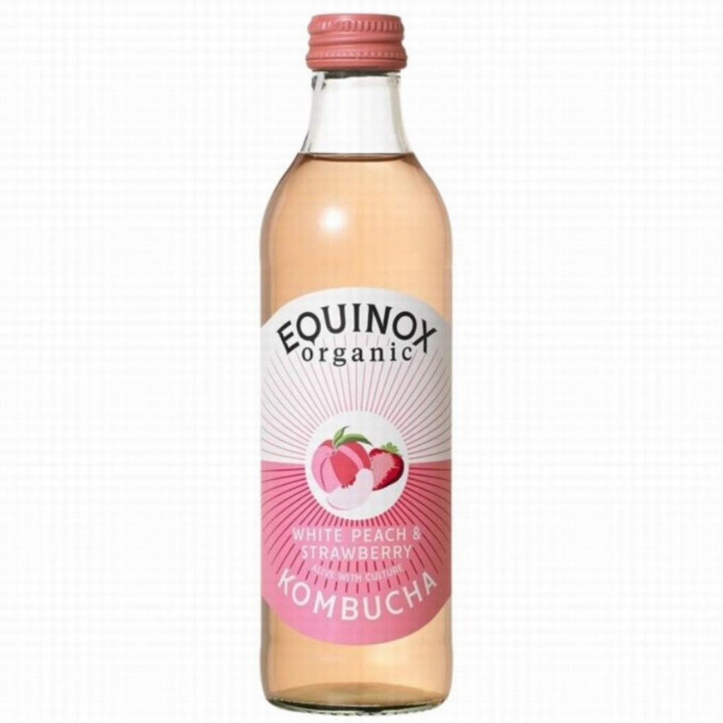Equinox White Peach & Strawberry Kombucha