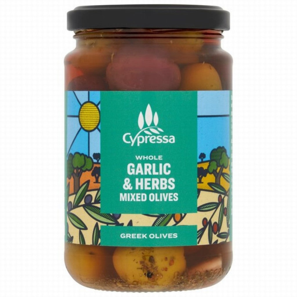 Cypressa Greek Olives + Herbs & Garlic