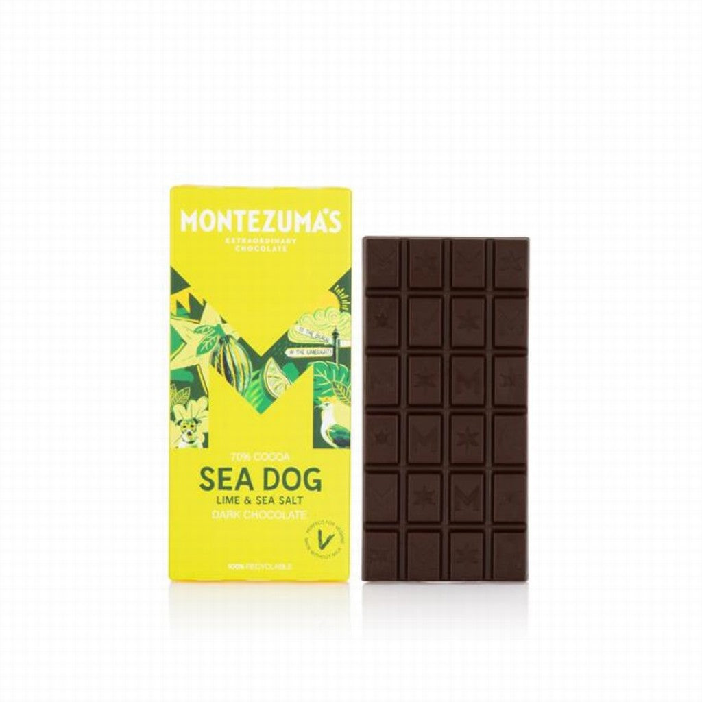 Montezuma's Sea Dog Dark Chocolate with Lime & Sea Salt