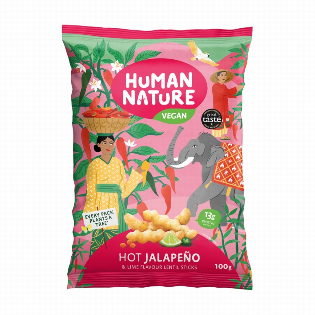 Human Nature Hot Jalapeno and Lime Lentil Snacks