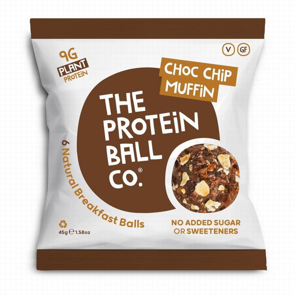 The Protein Ball Co Choc Chip Muffin Protein Breakfast Snack