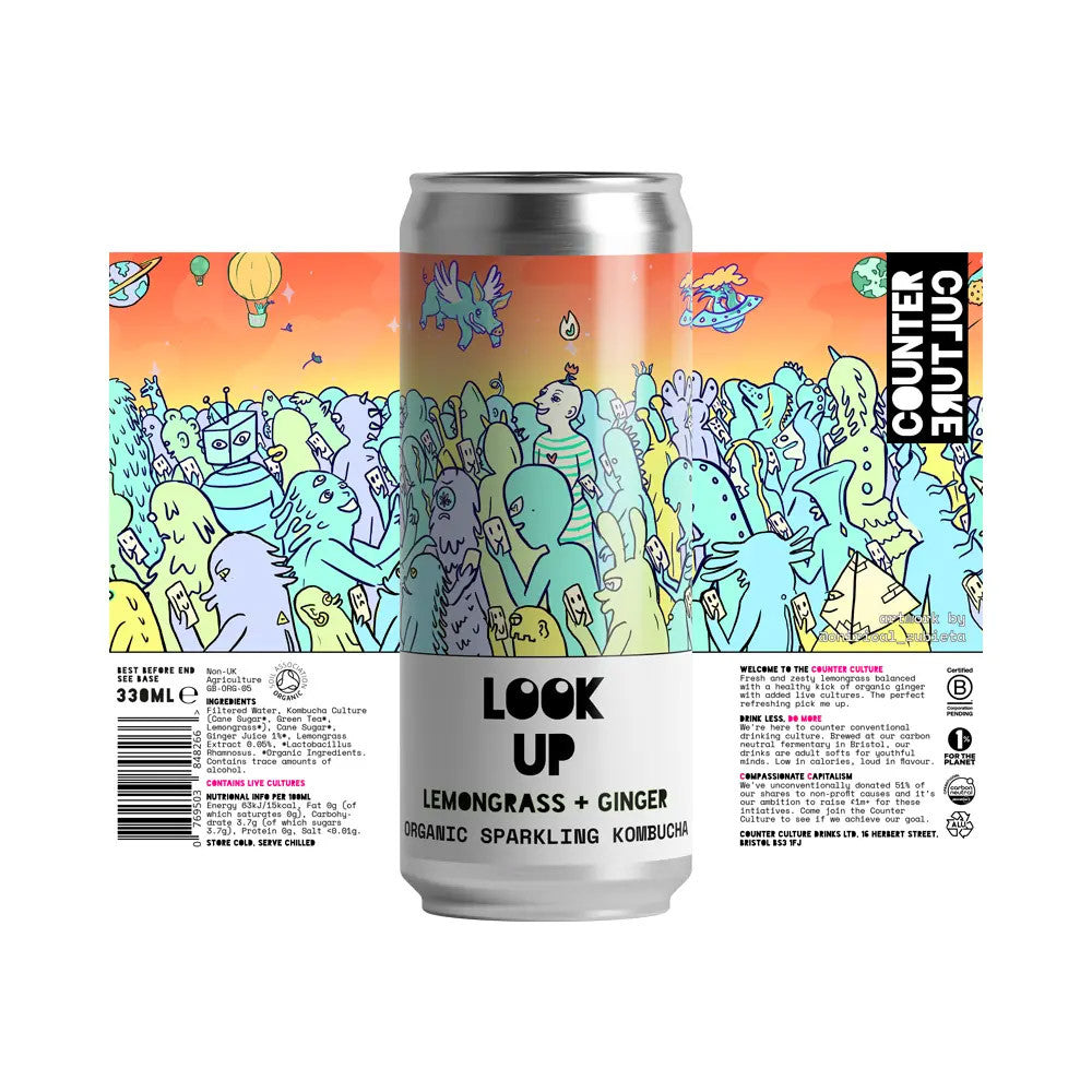 Counter Culture Drinks Look Up Lemongrass & Ginger Kombucha