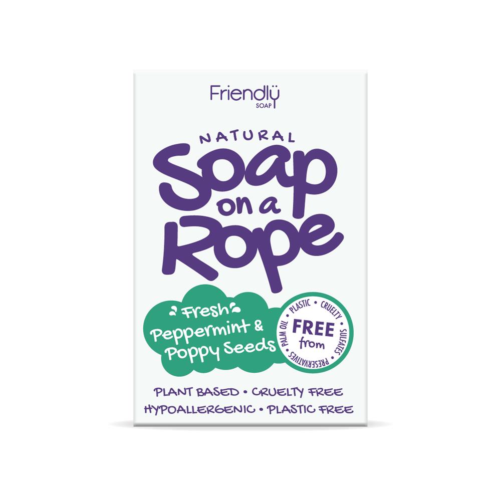 Friendly Soap on a Rope Peppermint & Poppy Seeds