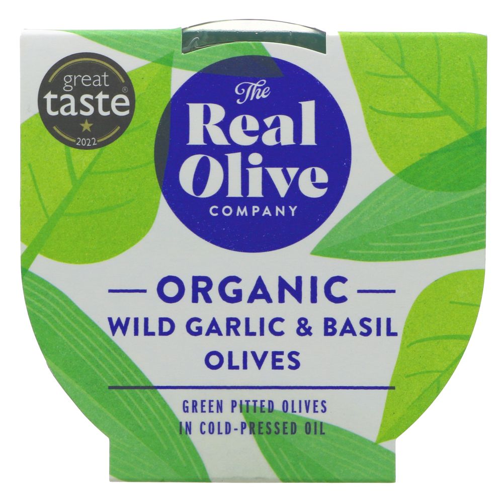 Real Olive Company Organic Olives Garlic & Basil