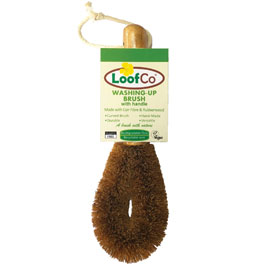 Loofco Coir Washing Up Brush With Wood Handle