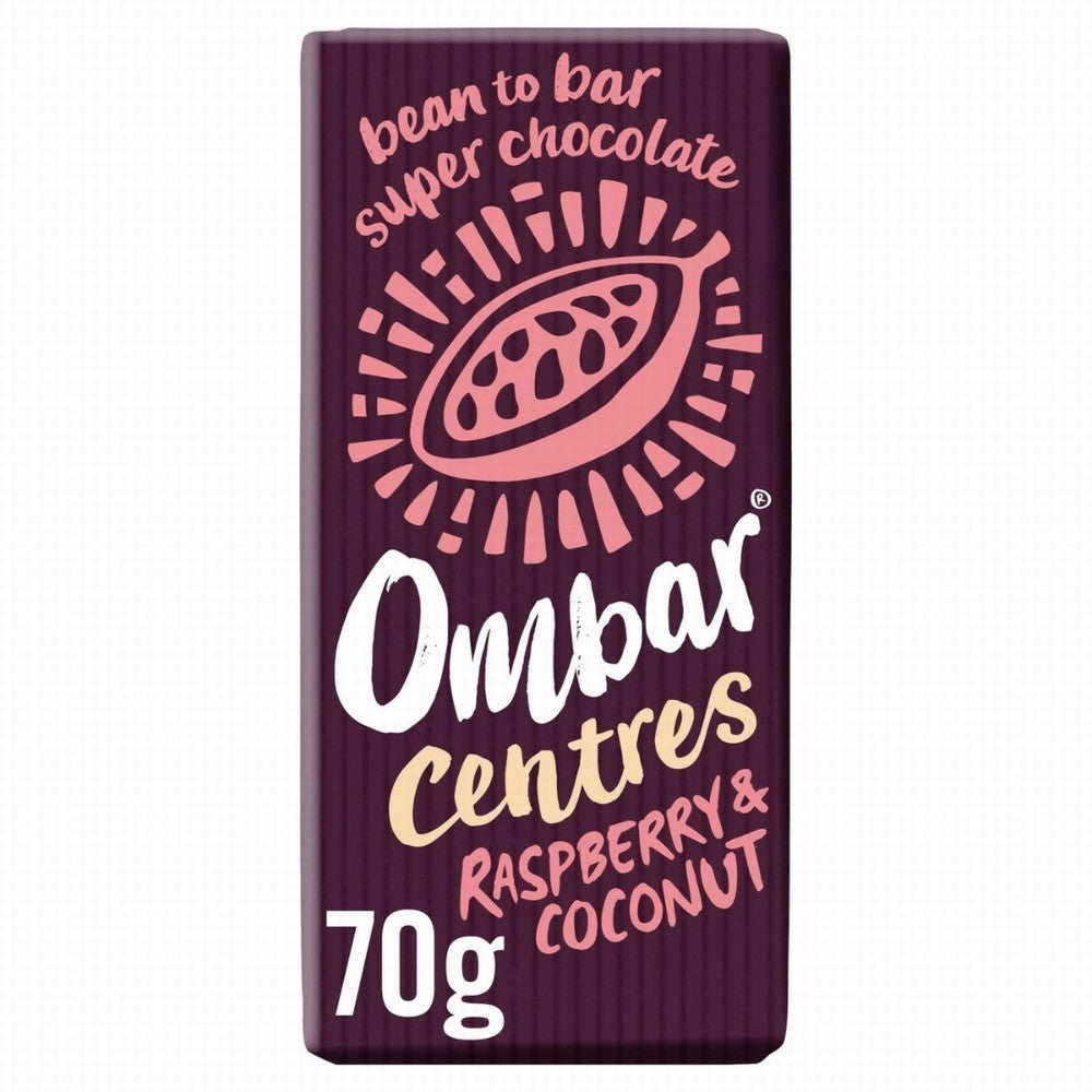 Ombar Organic Centres Raspberry & Coconut 70G