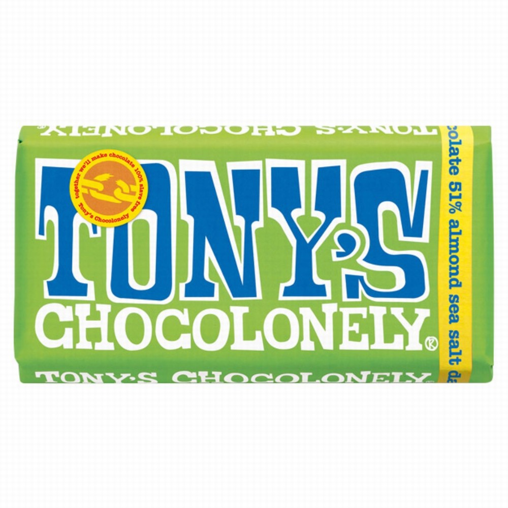 Tonys Chocolonely Dark Chocolate 51% Almonds Sea Salt