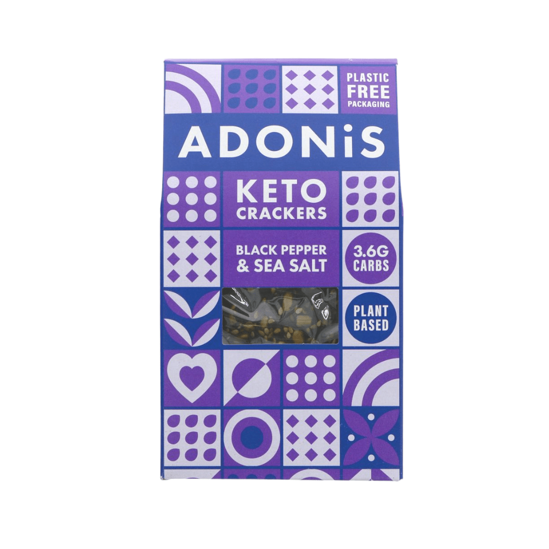 Adonis Black Pepper & Sea Salt Keto Crackers 60g - Earthfare Supermarket - 