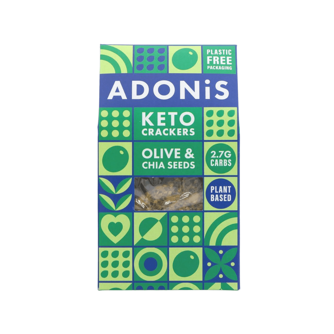 Adonis Keto Olive & Chia Seeds Crackers 60g - Earthfare Supermarket - 