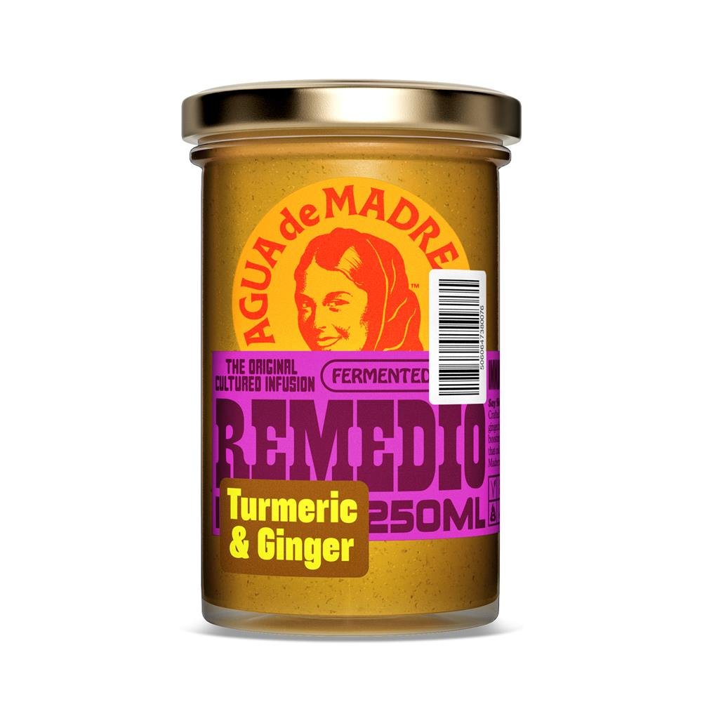 Agua De Madre Remedio Turmeric & Ginger Tea 250ml - Earthfare Supermarket - 5060647380472