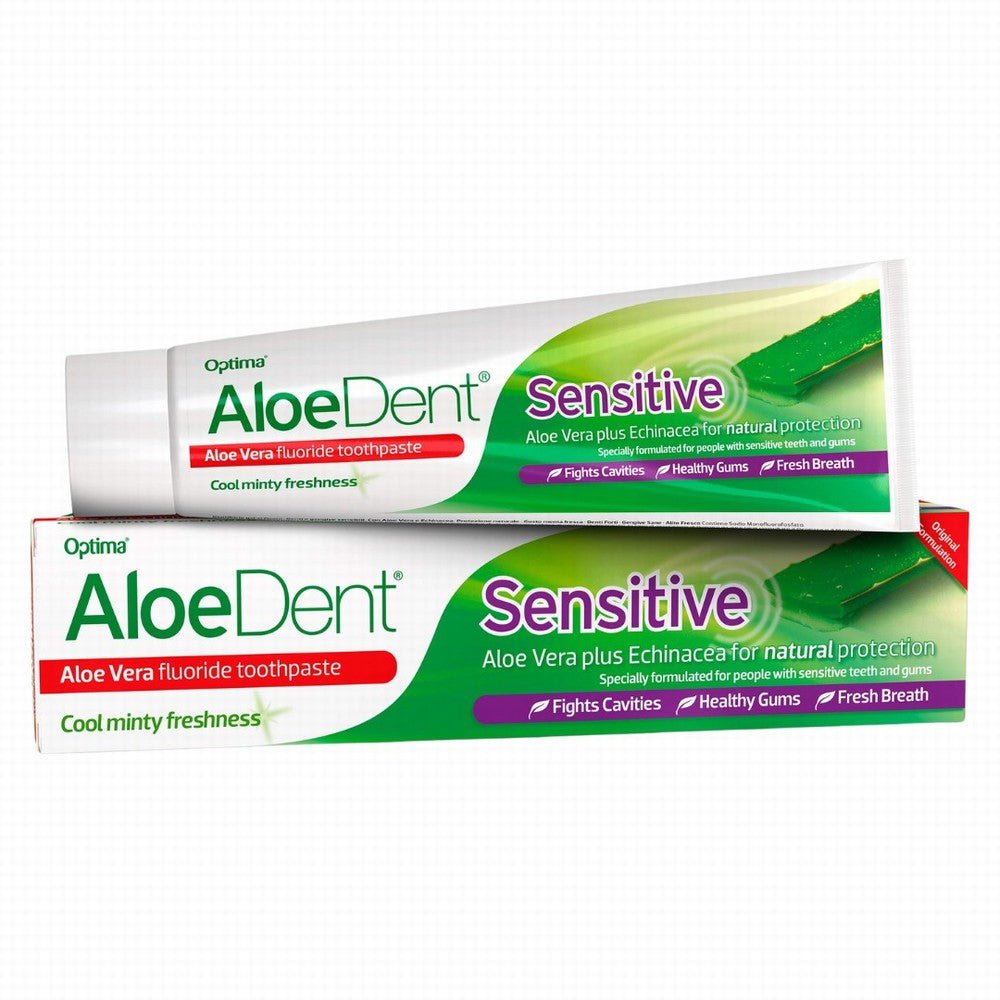 Aloe Dent Toothpaste Sensitive With Fluoride 100ml - Earthfare Supermarket - 5029354010386