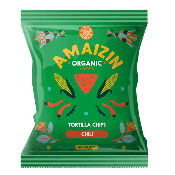 Amaizin Organic Chilli Corn Chips - Earthfare Supermarket - 8712153400027