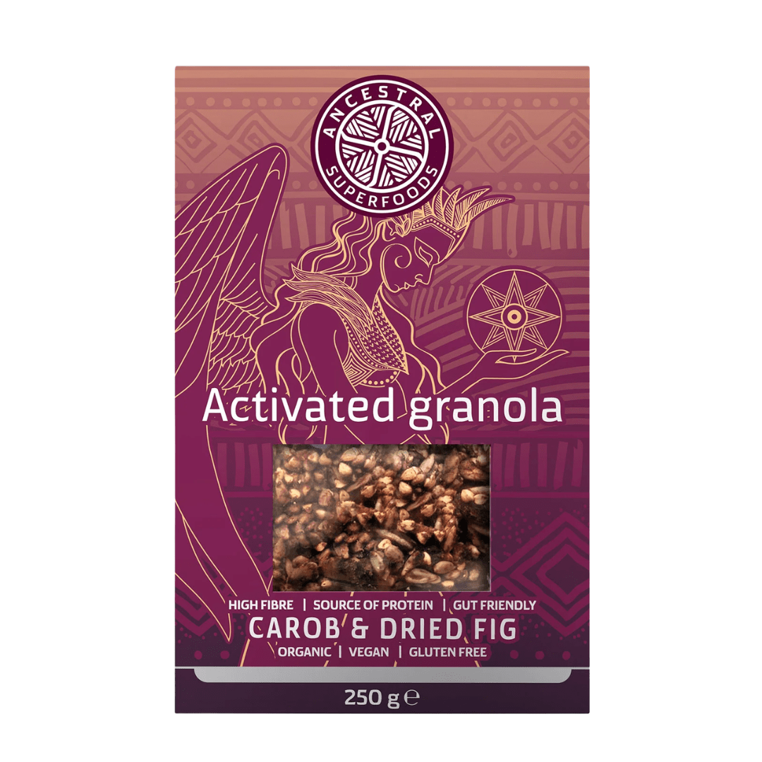 Ancestral Superfoods Activated Granola Carob & Dried Fig 250g - Earthfare Supermarket - 