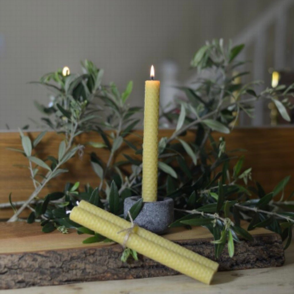 Beeswax Rolled Tapers Pair - Earthfare Supermarket - 