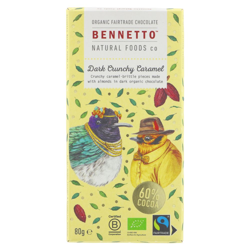 Bennetto DarkCrunchy Caramel Chocolate 80g - Earthfare Supermarket - 9421903370655