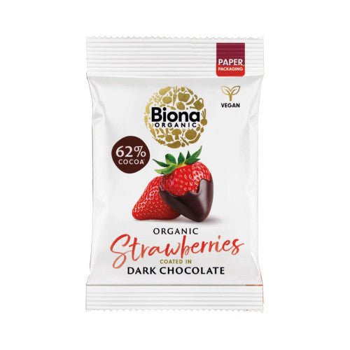Biona Organic Chocolate Coated Strawberries - Earthfare Supermarket - 5032722320079