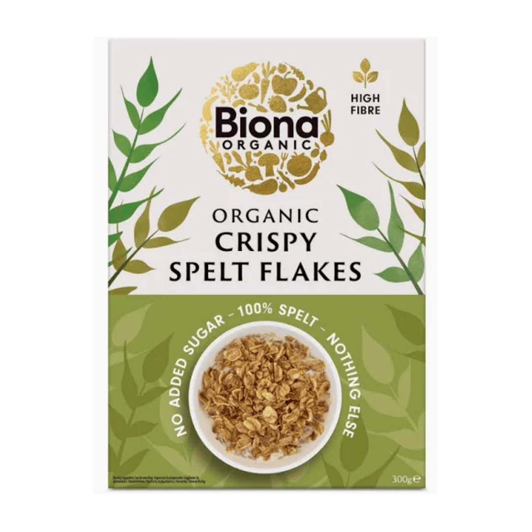 Biona Organic Crispy Spelt Flakes 300g - Earthfare Supermarket - 5032722320413