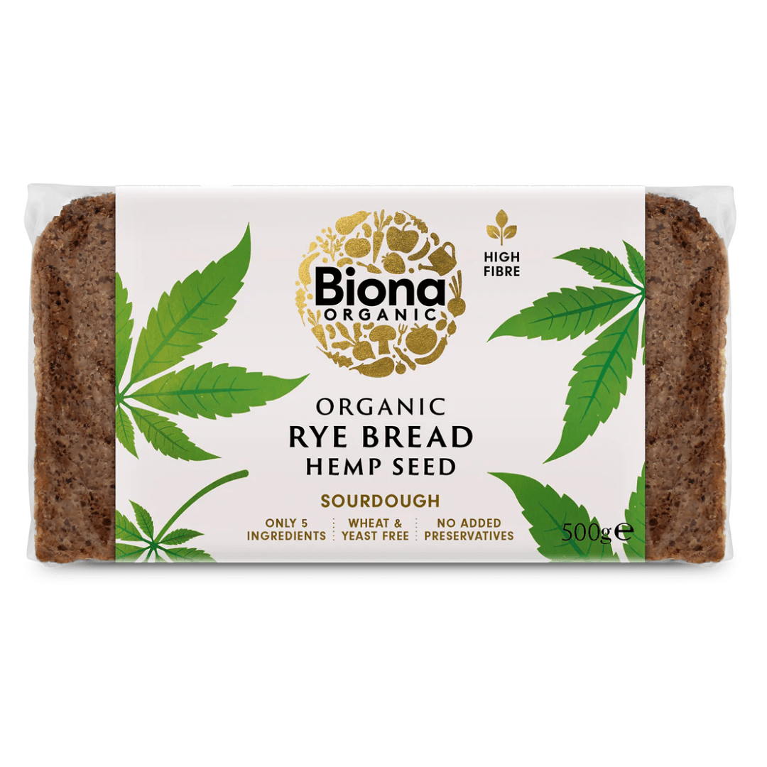 Biona Organic Rye Hemp Seed Bread 500g - Earthfare Supermarket - 