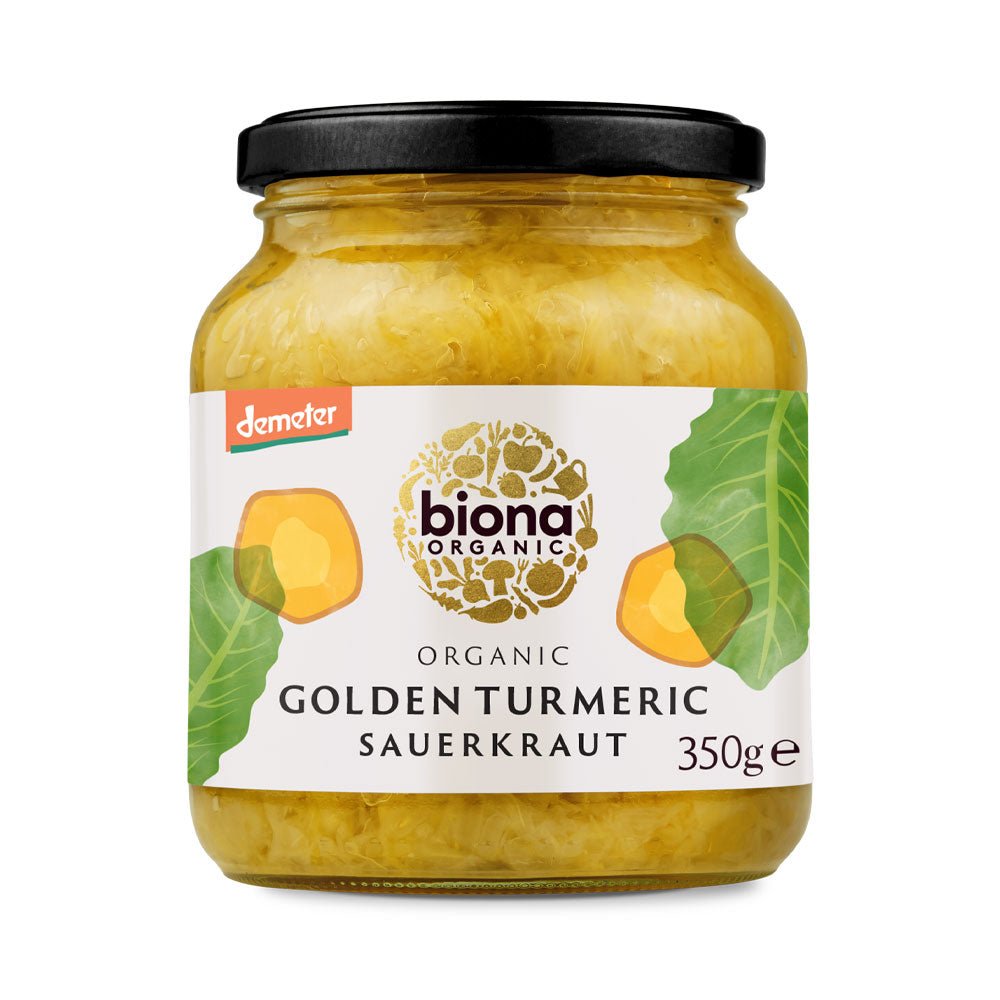 Biona Organic Sauerkraut Golden Turmeric - Earthfare Supermarket - 5032722317437