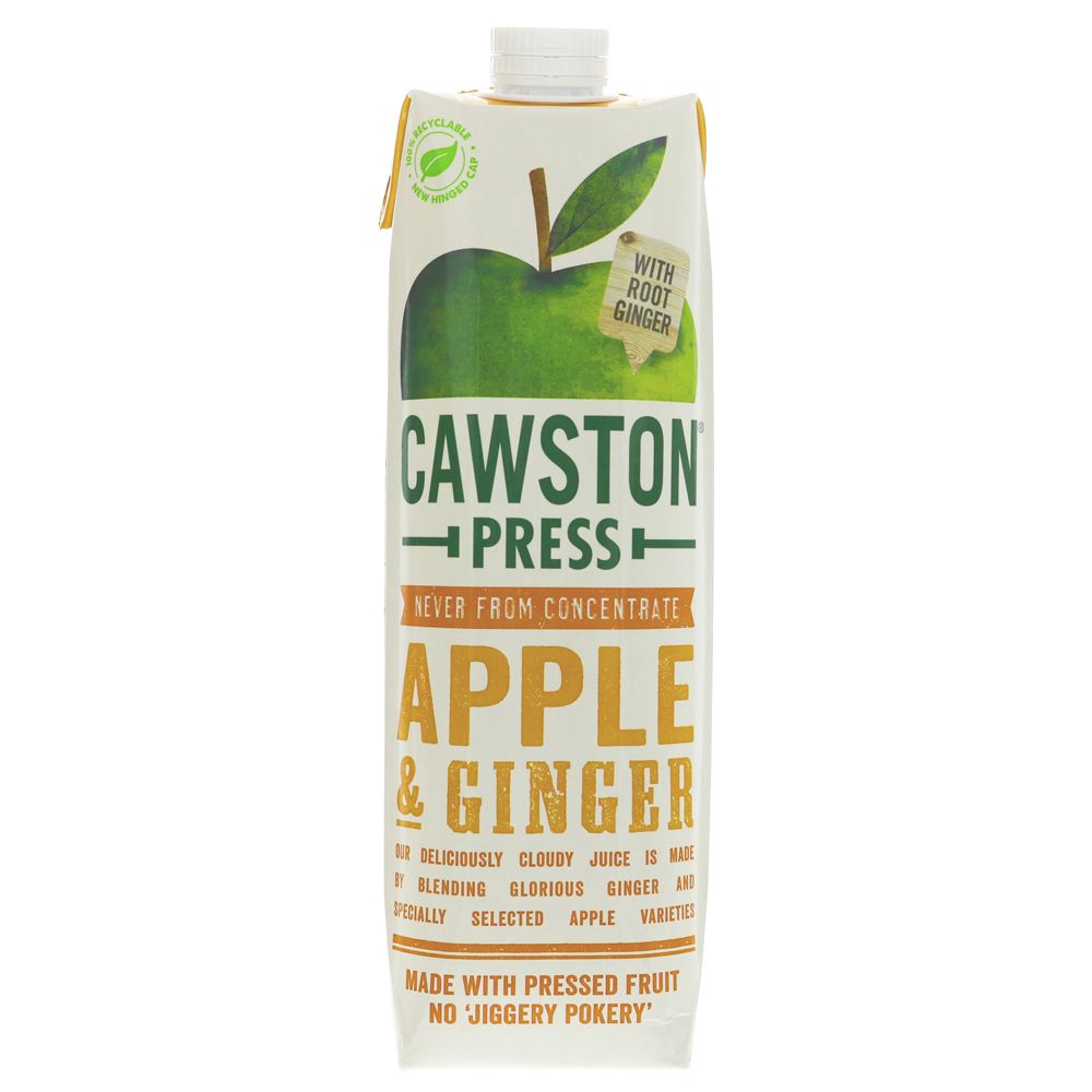 Cawston Press Apple & Ginger Juice 1lt - Earthfare Supermarket - 5060054134057