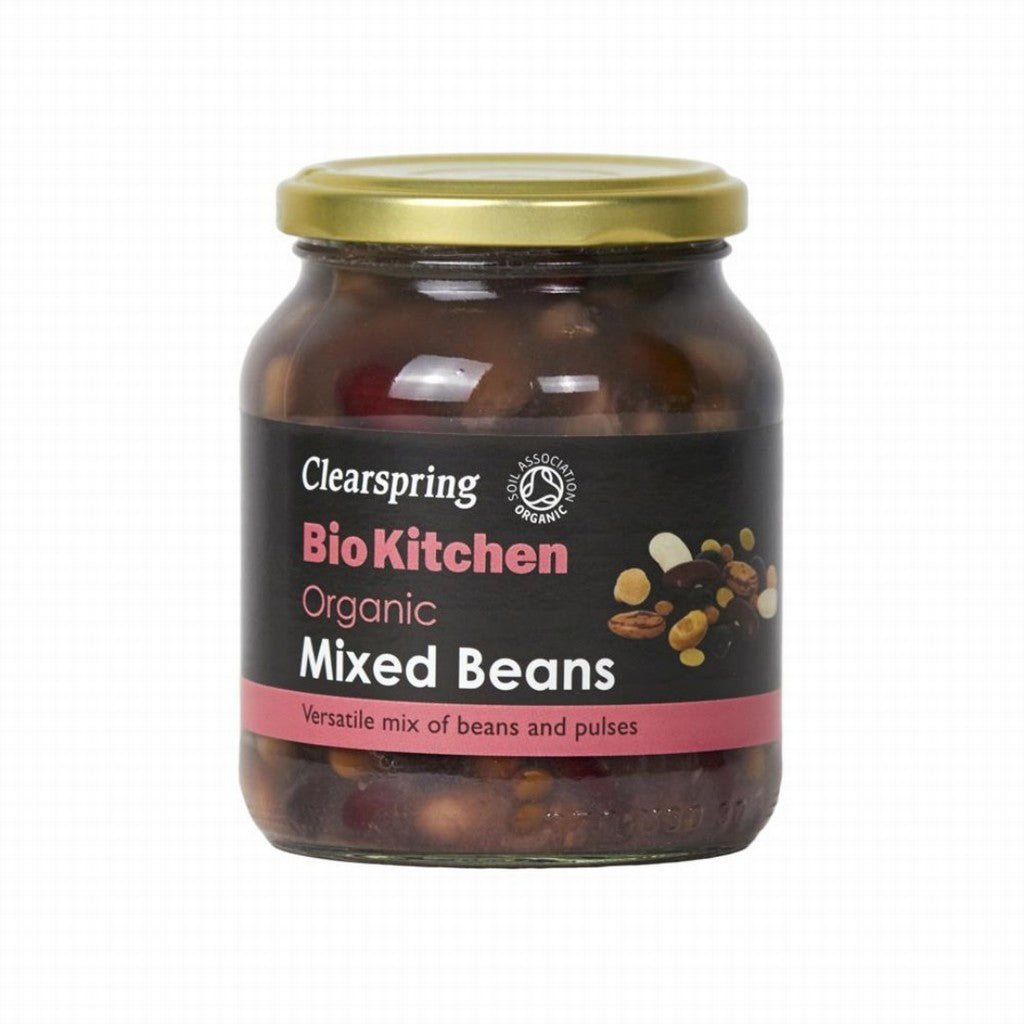 Clearspring Mixed Beans Jar 350g - Earthfare Supermarket - 5021554989608