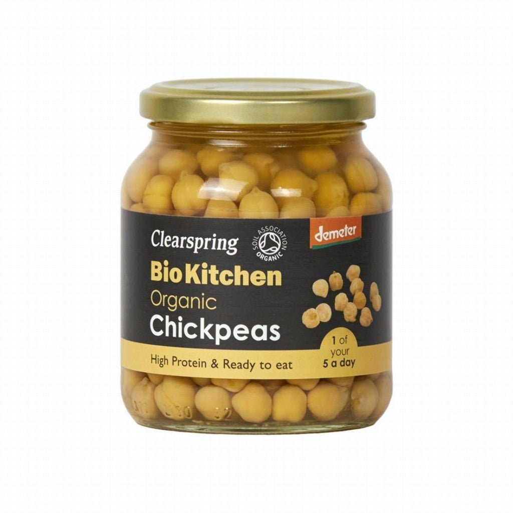 Clearspring Organic Chickpeas Jar 350g - Earthfare Supermarket - 5021554989547