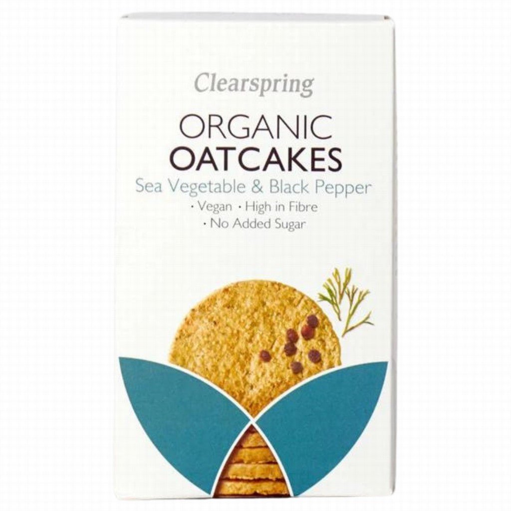 Clearspring Organic Oatcakes Sea Vegetable & Black Pepper - Earthfare Supermarket - 5021554000600