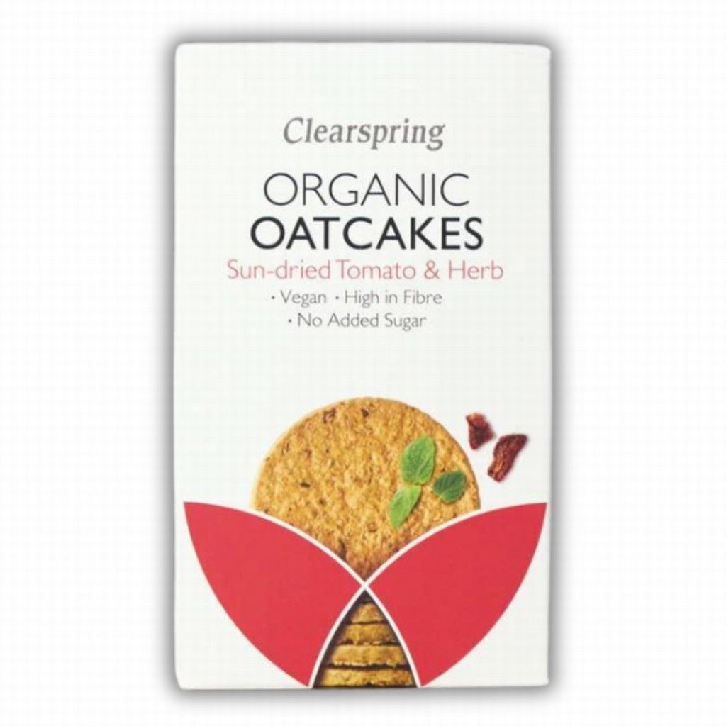 Clearspring Organic Oatcakes Sun Dried Tomato & Herb - Earthfare Supermarket - 5021554000563